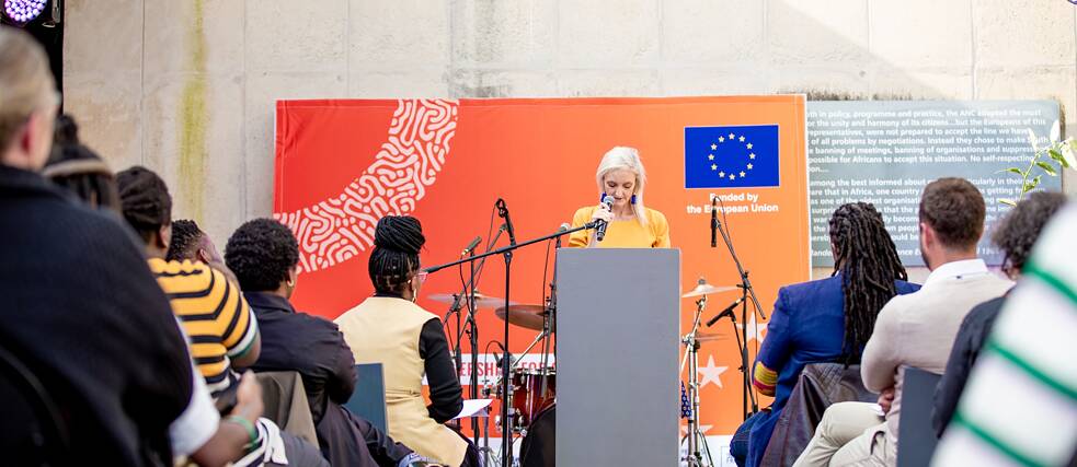 Project Lead, Philina Wittke at Entanglement Launch event: South Africa at Liliesleaf Farm, Rivonia