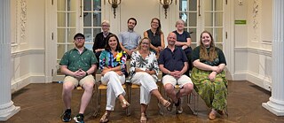 Photo of the Goethe-Institut Boston team seated in two rows