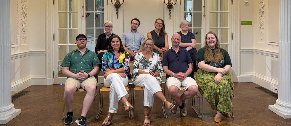Photo of the Goethe-Institut Boston team seated in two rows