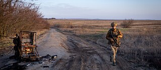 A soldier in the morning 