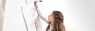 Composer Anna Korsun working on an unusual score.