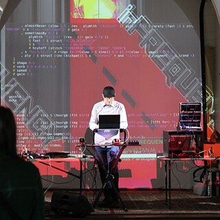 Photo of Bernard Gray, live coding artist Cleary