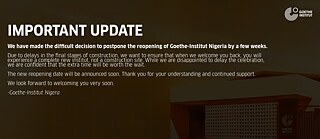 Reopening Postponed