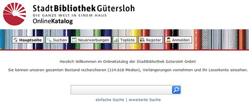 Mobilversion des Katalogs der Stadtbibliothek Gütersloh