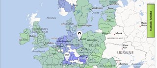 Screenshot vom Europa-Atlas (Karten-Ansicht)