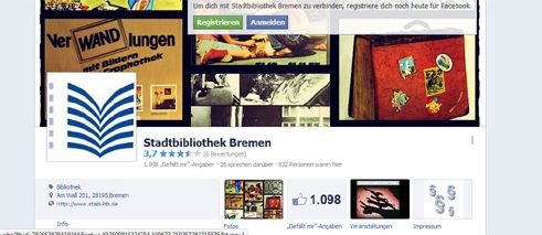 Stadtbibliothek Bremen auf Facebook (Screenshot)