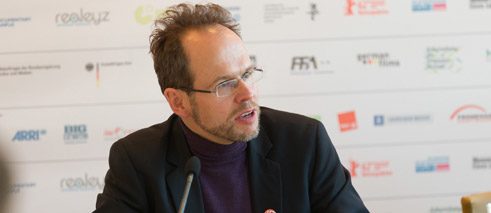 Claas Danielsen at a press conference.
