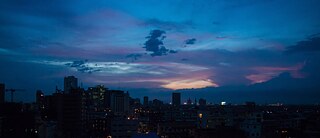Lagos bei Nacht: Nach Feierabend wirft Marc-André Schmachtel gerne mal einen Blick auf die ruhiger werdende Stadt