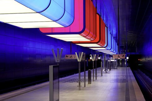 U-Bahnhof Hafencity Universität Hamburg, pfarré lighting design
