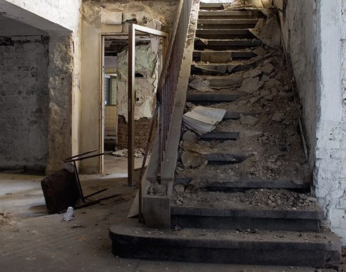 Cage d’escalier d’une piscine abandonnée en Rhénanie-du-Nord-Westphalie