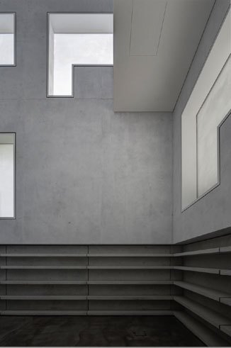 Meisterhaus Moholy-Nagy, vista interior. Decoración de pared: O. Nicolai
