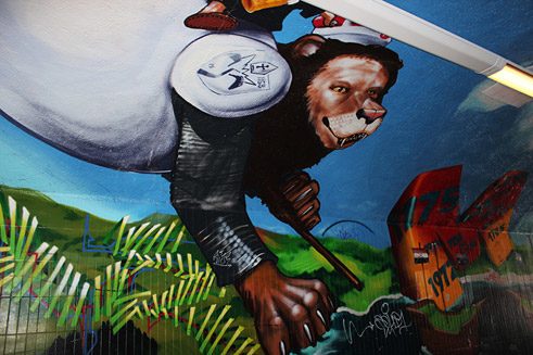 Bayerischer Löwe, Fußgängerunterführung Ludwigsbrücke