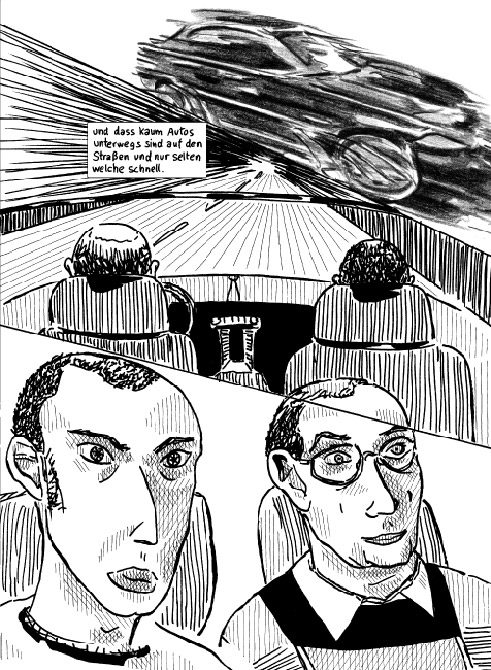 Fragment komiksu „Der Tag im Moor“ Olivera Grajewskiego