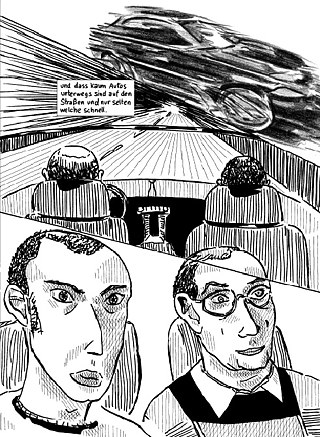 Fragment komiksu „Der Tag im Moor“ Olivera Grajewskiego
