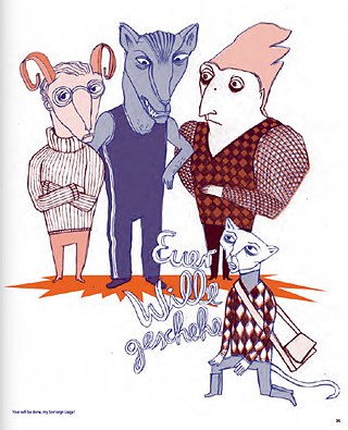 Auszug aus „Spring #9: Reineke F.“, im Bild eine Zeichnung von Nina Pagalies