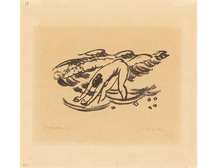 Max Pechstein (Deutschland, 1881-1955),„Badende“, 1917, Lithographie