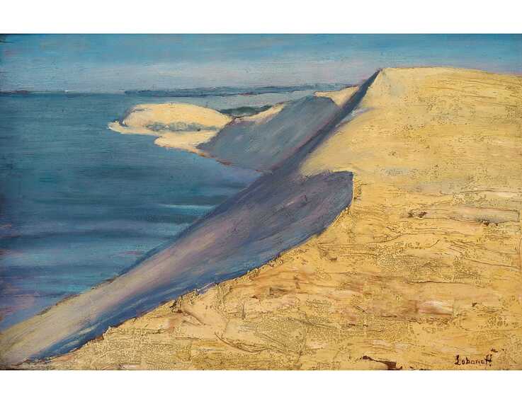 Sergej Lobanoff (Russland, 1887-1943), „Wanderdüne – Nidden“, Öl auf Holz