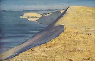 Sergej Lobanoff (Russland, 1887-1943), „Wanderdüne – Nidden“, Öl auf Holz