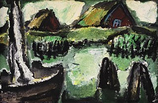 Karl Eulenstein (Deutschland, 1892-1981), „Morgenstimmung“, 1952, Tempera auf Karton