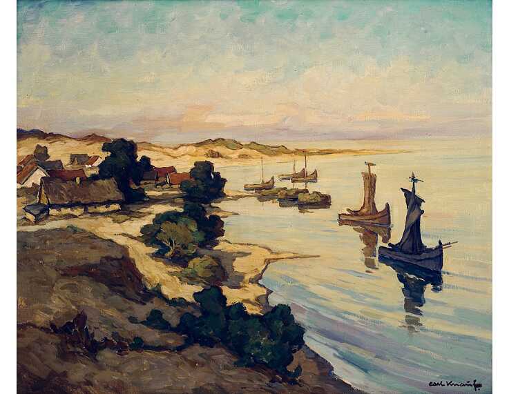 Carl Knauf (Deutschland, 1893-1944), „Morgen bei Purwin“, Öl auf Leinwand