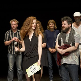 Paula Rosolen at the award ceremony for the first prize in the Danse Élargie competition at the Thêatre de la Ville in Paris (2014)