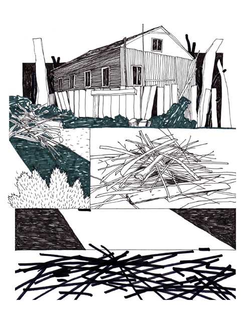 Fragment aus der Comicserie „Walking through stuff while thinking about stuff'“