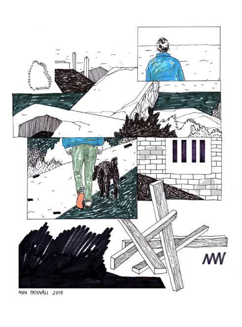 Fragment aus der Comicserie „Walking through stuff while thinking about stuff'“