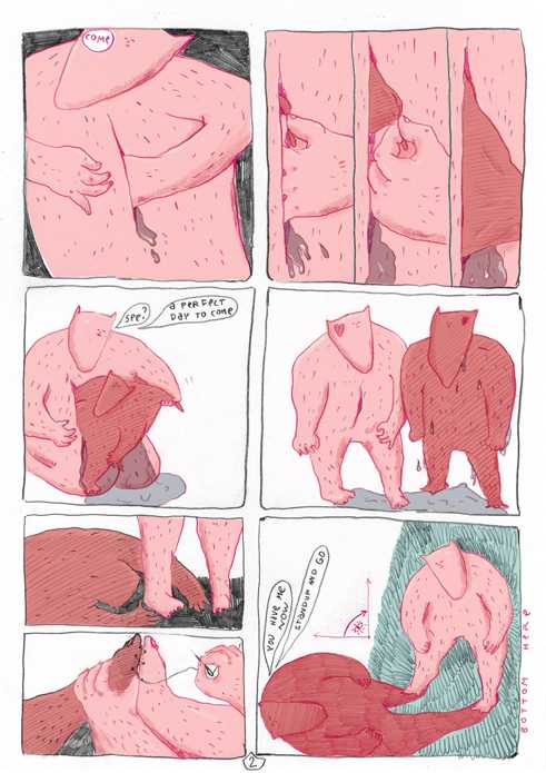 Fragment aus dem Comic „Mr. Pinkman“ (Hr. Pinkmann)