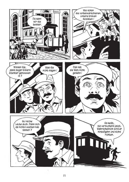 Ausschnitt aus „Die letzten Tage der Menschheit” von Reinhard Pietsch (Text) und David Boller (Illustrationen) © medienpartner. München 2014