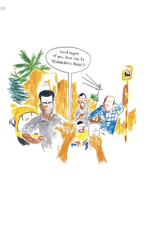 Ausschnitt aus „Making Friends in Bangalore” von Sebastian Lörscher © Edition Büchergilde 2014