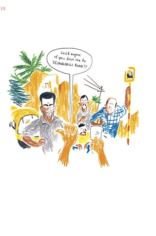 Ausschnitt aus „Making Friends in Bangalore” von Sebastian Lörscher © Edition Büchergilde 2014