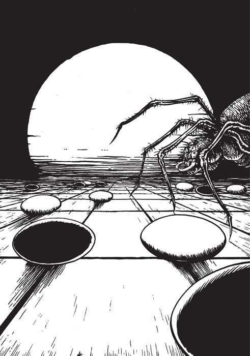 Ausschnitt aus „Mensch wie Gras wie” von Dietmar Dath (Text) und Oliver Scheibler  (Illustrationen) © Verbrecher Verlag 2014