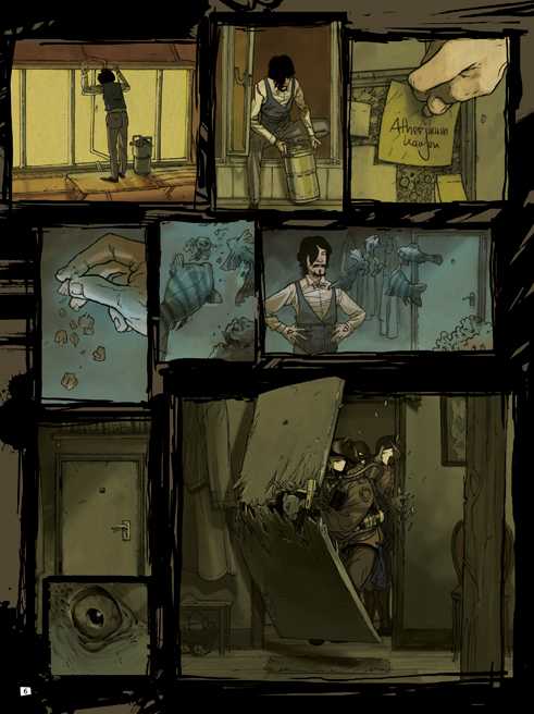 Ausschnitt aus „Steam Noir: das Kupferherz 3” von Verena Klinke (Text) und Felix Mertikat (Illustrationen) © Cross Cult 2013