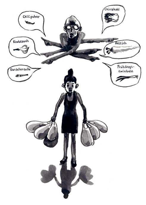 Ausschnitt aus „Vergiss nicht das Salz auszuwaschen” von Sohyun Jung © Mairisch Verlag 2014