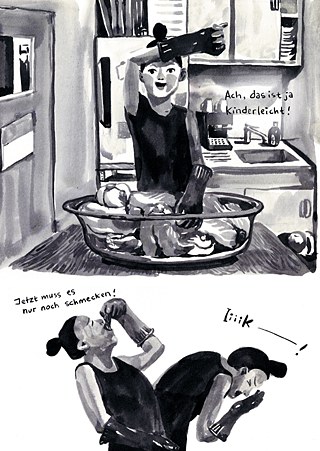 Ausschnitt aus „Vergiss nicht das Salz auszuwaschen” von Sohyun Jung © Mairisch Verlag 2014