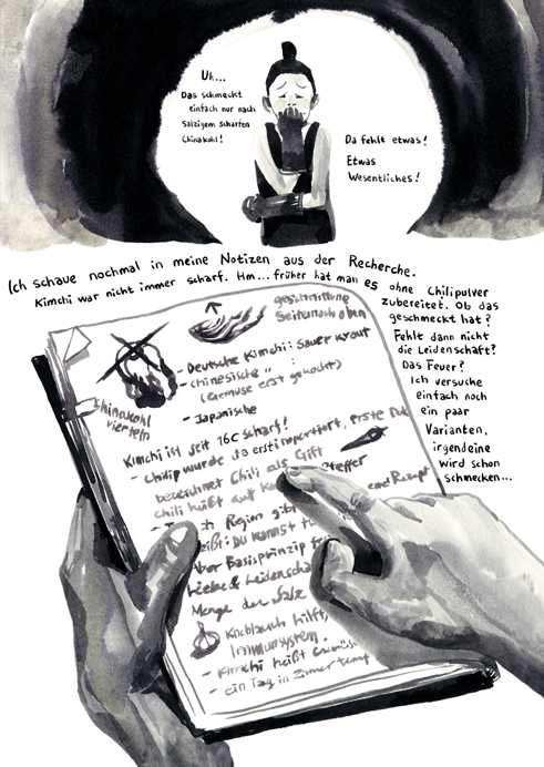 Ausschnitt aus „Vergiss nicht das Salz auszuwaschen” von Sohyun Jung © Mairisch Verlag 2014
