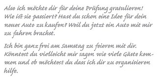 Exemplarische Schülerbearbeitung auf A2-Niveau, aus: Trainingsmaterial für Prüfende