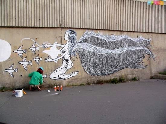 Jana während der Vollendung ihres Teils