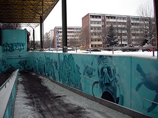 Modrý podchod pro chodce v Gorbitz