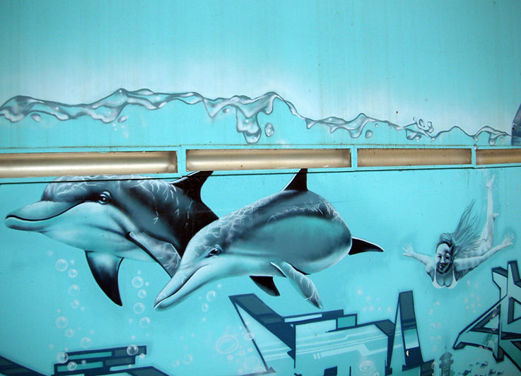 Modrý podchod pro chodce v Gorbitz