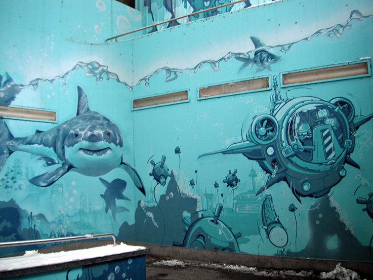 Modrý podchod pro chodce v Gorbitz