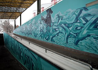 Modrý podchod pro chodce v Gorbitz