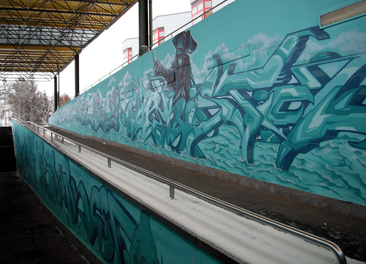 Modrý podchod pro chodce v Gorbitz