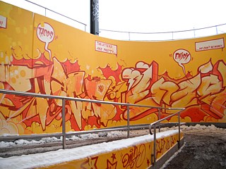 Oranžový podchod pro chodce v Gorbitz