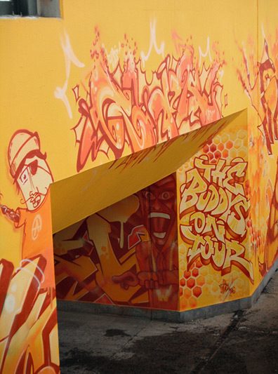 Oranžový podchod pro chodce v Gorbitz