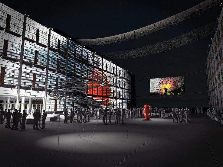 Offene Plattform zwischen den Gebäuden © Archiv des Baťa Instituts