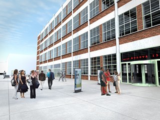 Offene Plattform zwischen den Gebäuden © Archiv des Baťa Instituts