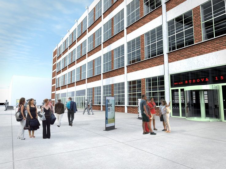 Offene Plattform zwischen den Gebäuden © Archiv des Baťa Instituts