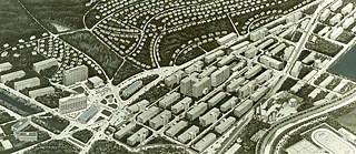 Stadtplanerstudien in Zlín aus der Vogelperspektive