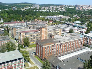 Aussicht vom Baťa Hochhaus über die Stadt